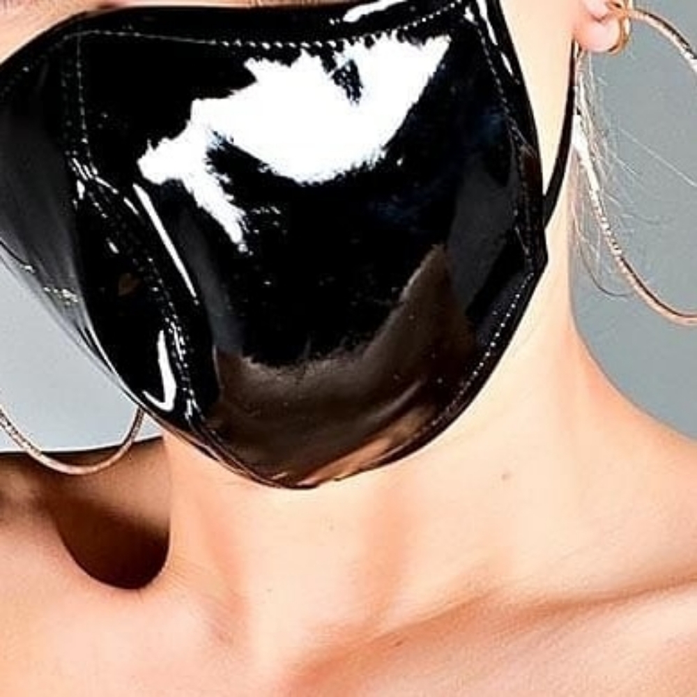 Patent fashion face covering